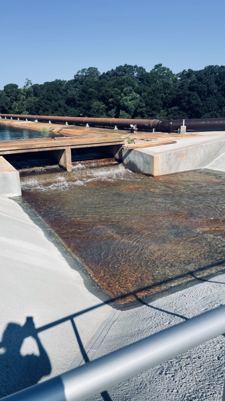 Water being added to the new 50mg reservoir to leak test.