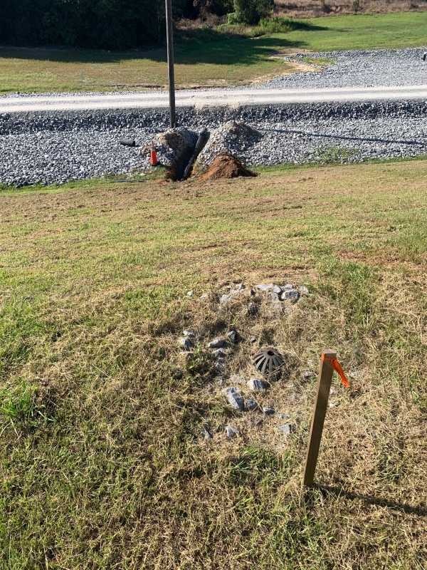 A newly installed slope drain