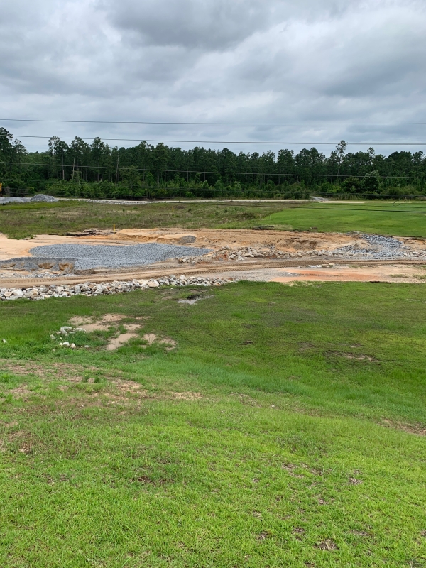 Progress being made on the toe berm.