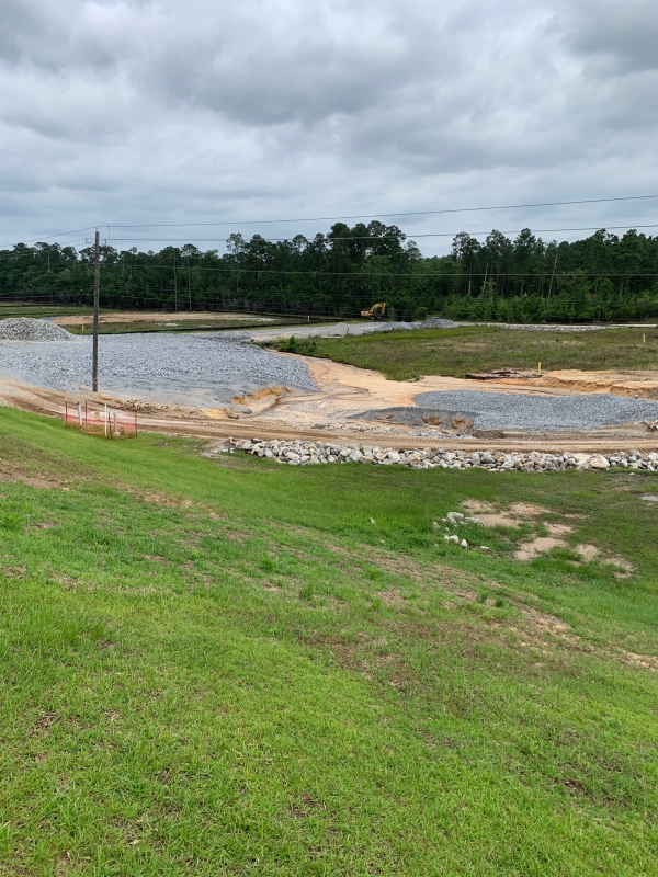 Progress being made on the toe berm.