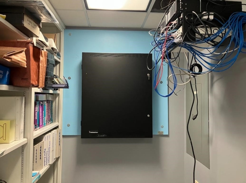 The new security panel in the IT closet