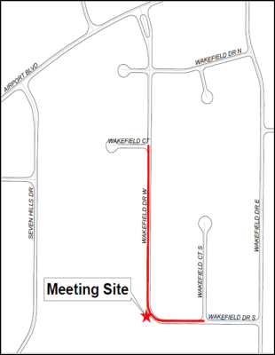 A map of the impacted area on Wakefield Drive